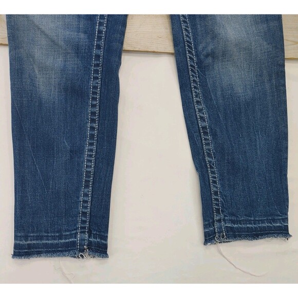 Vigoss The New York Skinny Embellished Jeans Womens Size 11/12 Length 28 Raw Hem - Picture 5 of 9